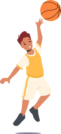 Kid Playing Basketball  Illustration