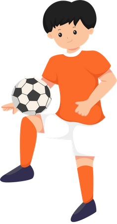 Kid Playing Football  Illustration