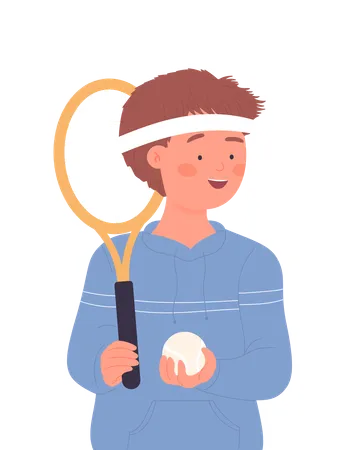 Kid Playing tennis  イラスト
