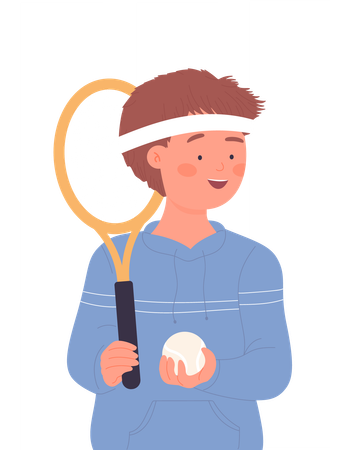 Kid Playing tennis  Illustration