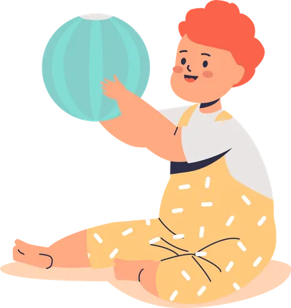 Kid playing with ball  Illustration