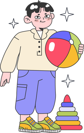 Kid playing with toys  Illustration