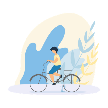 Kid riding cycle  Illustration