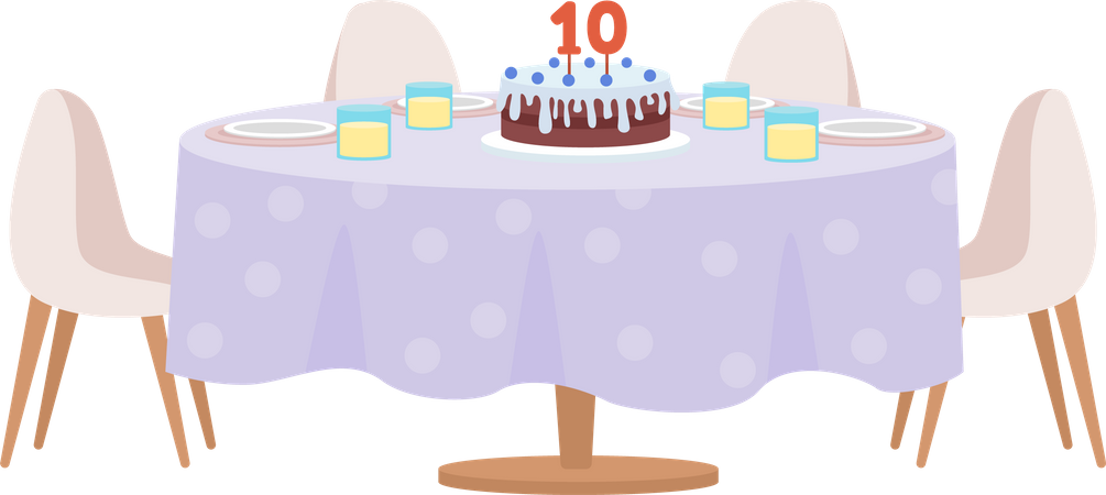 Kid Ten Year Birthday Party  Illustration