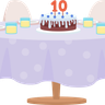 ten year birthday party illustration
