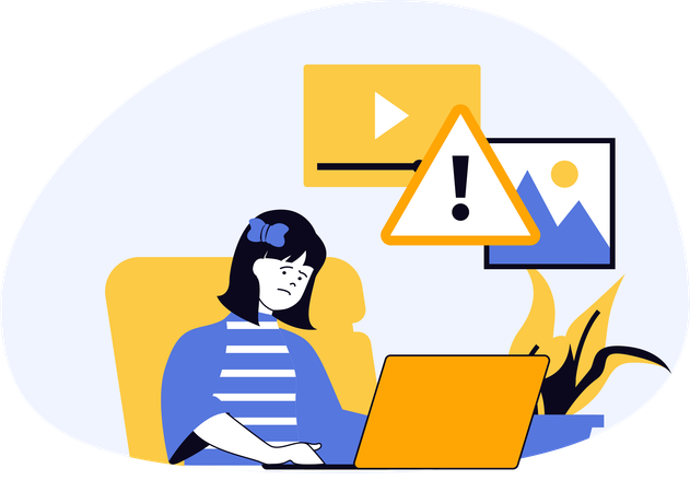 Kid unable to view sensitive content  Illustration