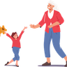kid visit granny illustration free download