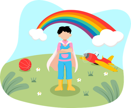 Kid wearing costume on children's day  Illustration