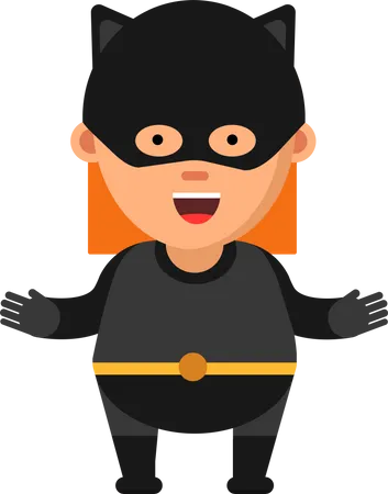 Kid Wearing Hero Costume  Illustration