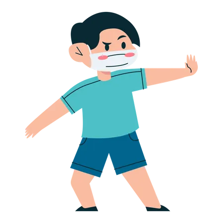 Kid wearing mask  Illustration