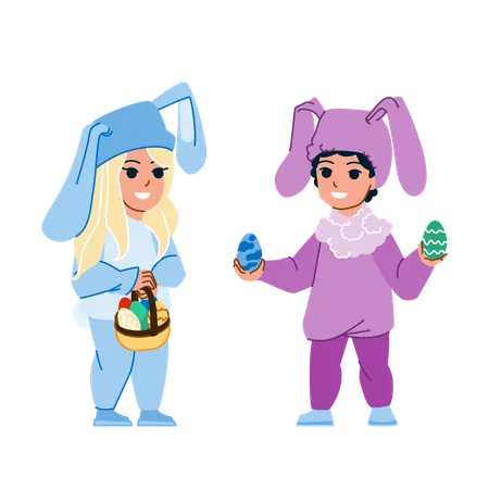 Kids are celebrating easter  Illustration