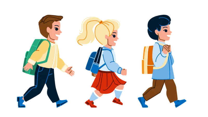 Kids are going to school  Illustration