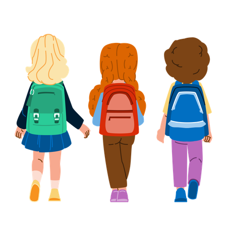 Kids are going to school  Illustration