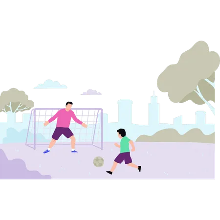 Kids are playing football  Illustration