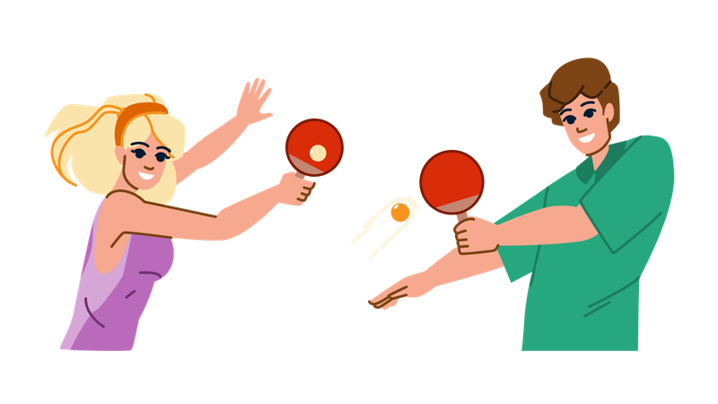 Kids are playing table tennis  Illustration