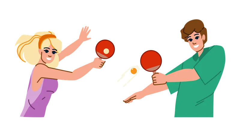 Kids are playing table tennis  Illustration