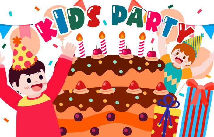 Kids birthday party Illustration