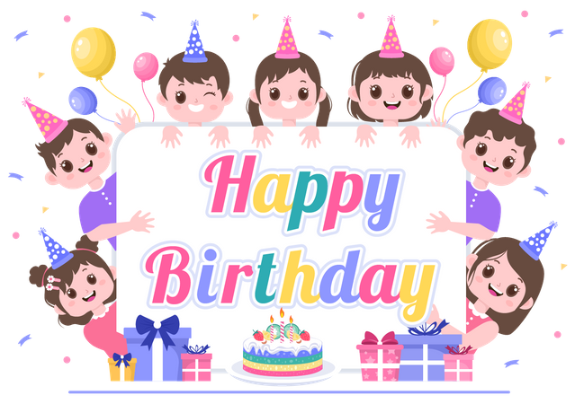 Kids Birthday Party  Illustration