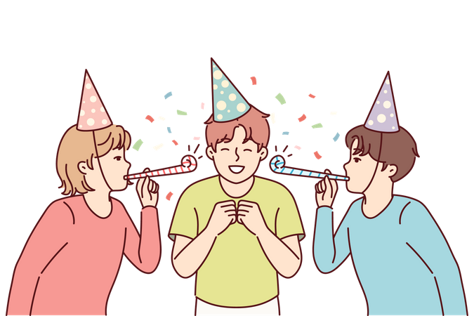 Kids celebrate party  Illustration