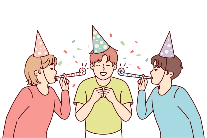 Kids celebrate party  Illustration