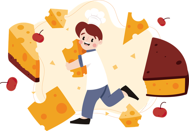Kids cheese lovers  Illustration