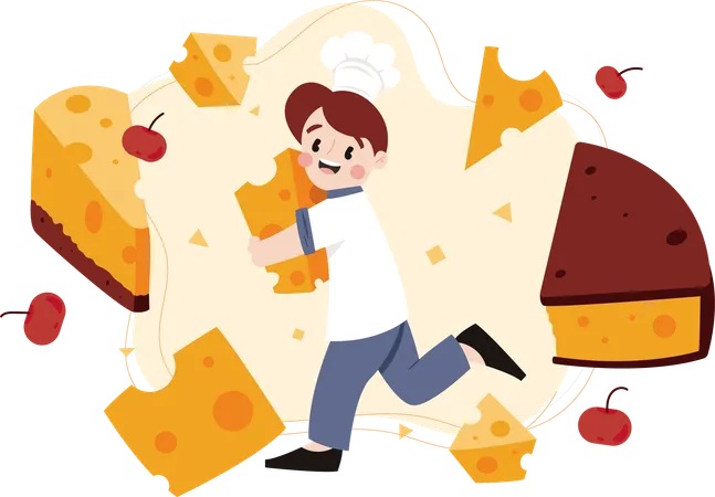 Kids cheese lovers  Illustration