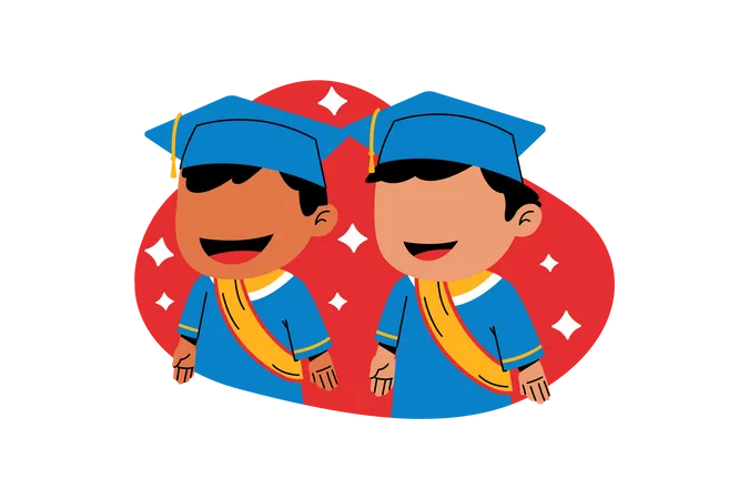 Kids Cool Graduate  Illustration