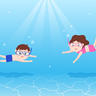 kids diving illustration free download