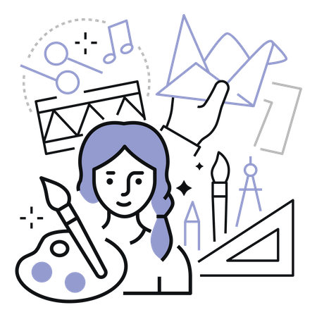 Kids Drawing Activity Illustration