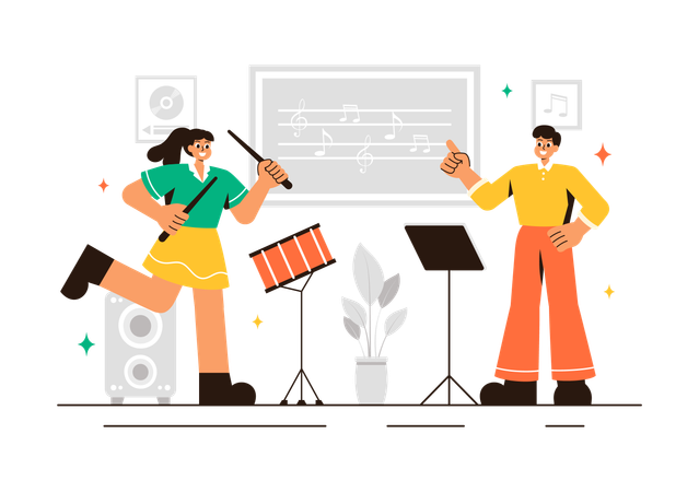 Kids enjoying music concert  Illustration