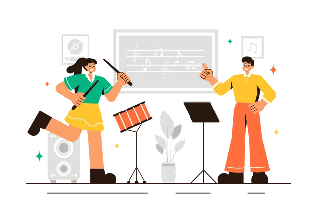 Kids enjoying music concert  Illustration