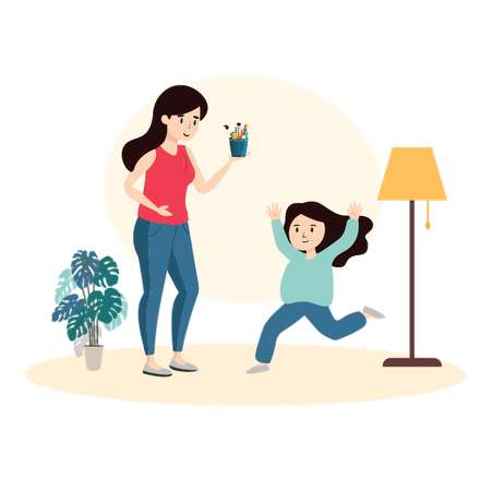 Kids Get First Painting Tool  Illustration