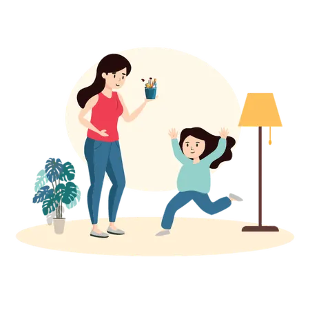 Kids Get First Painting Tool  Illustration