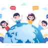 illustration global greeting
