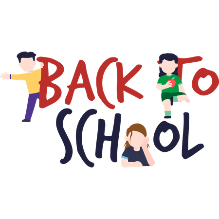 Kids happy to go back to school  Illustration