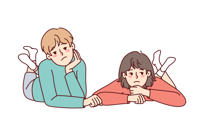 Kids having boredom  Illustration
