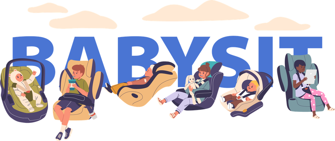 Kids in Babysitting center  Illustration