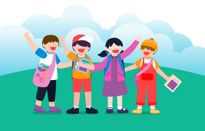 Kids in Park  Illustration