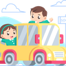 free school transport illustrations
