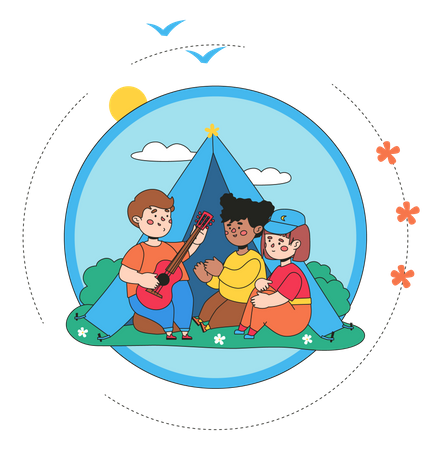 Kids in Summer camp  Illustration