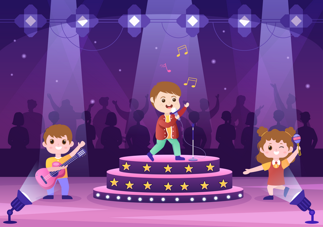 Kids in Talent Show  Illustration