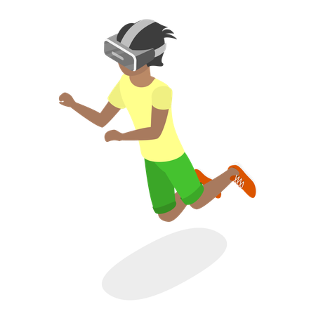 Kids In Virtual Reality  Illustration