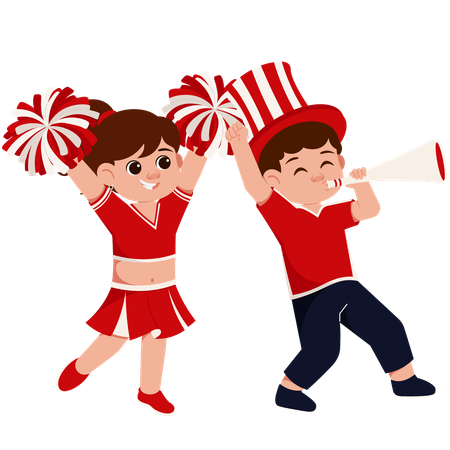 Kids Indonesian Sport Supporter  Illustration