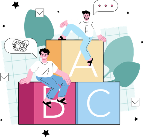 Kids learn abc blocks  Illustration