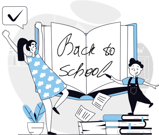 Kids love going back to school  Illustration