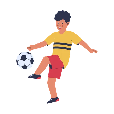 Vector Of Funny Kids Play Football Kids Character Vector Flat Illustration Illustration