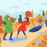 autumn children illustration free download
