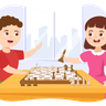 playing chess game illustration svg