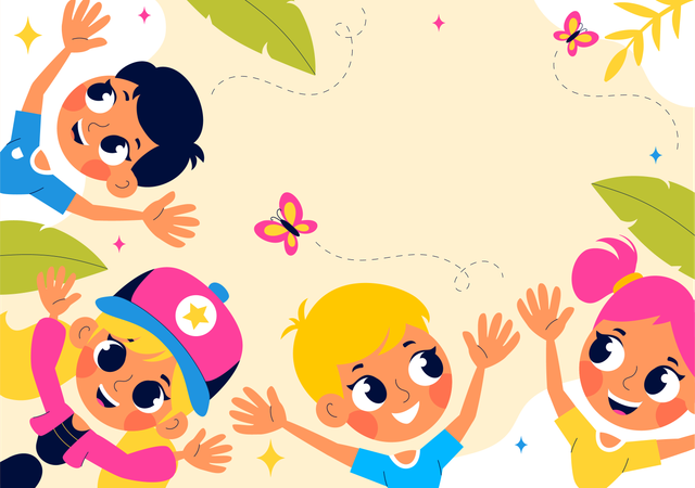 Kids playing together  Illustration