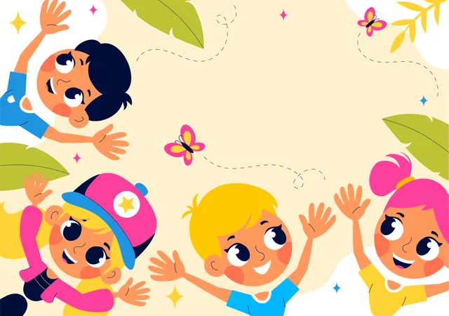 Kids playing together  Illustration